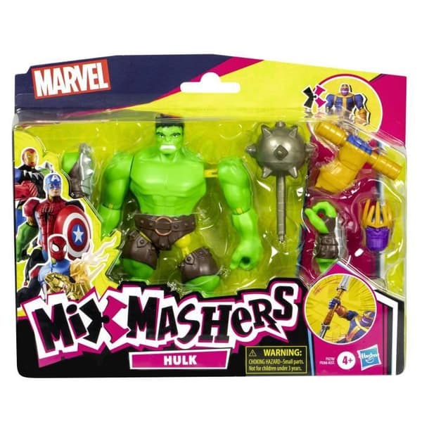 MixMashers Hulk Deluxe, 12 cm anpassningsbar figur som kan blandas och kombineras med tillbehör, Marvel, från 4 år.
