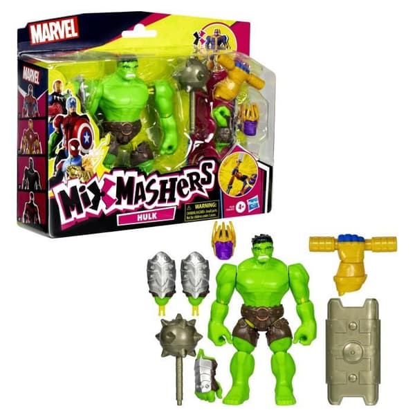 MixMashers Hulk Deluxe, 12 cm anpassningsbar figur som kan blandas och kombineras med tillbehör, Marvel, från 4 år.