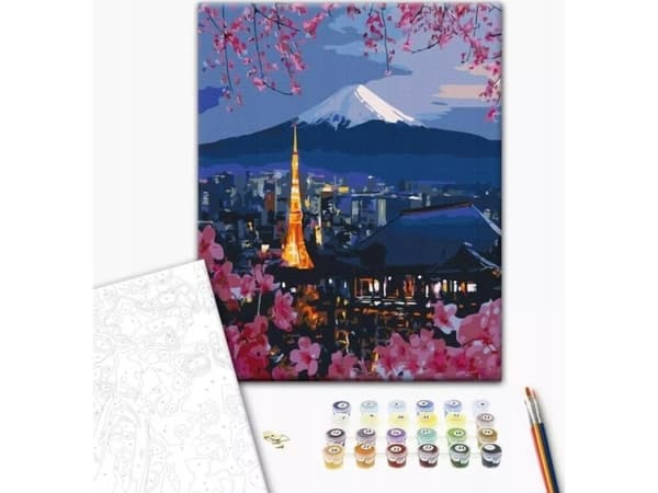 Ditt hobbymaleri etter tall BRUSHME, 40x50 cm, reise rundt i Japan, 1 stk.