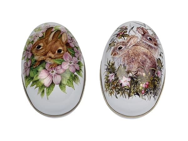 Plåtägg Bunnies & Flowers, stor - Bromma Kortförlag