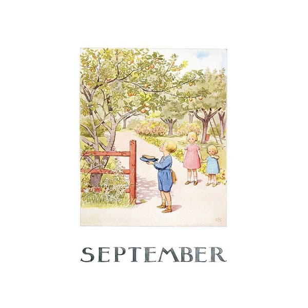 Elsa Beskow Månadskort September - Hjelm Förlag