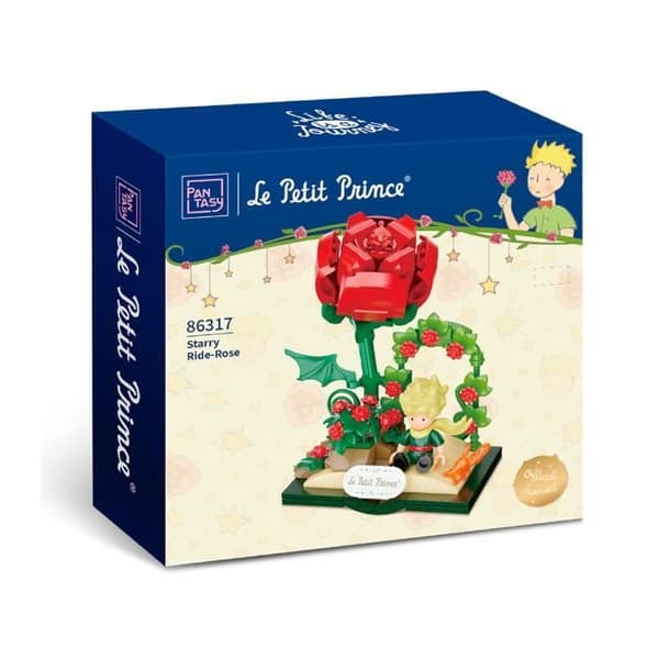 Figurer - Pantasy Le Petit Prince statyett byggsats med räv och ros (86317)