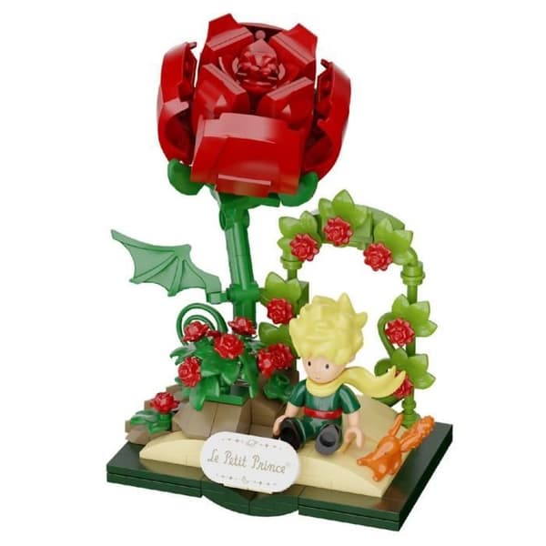 Figurer - Pantasy Le Petit Prince statyett byggsats med räv och ros (86317)
