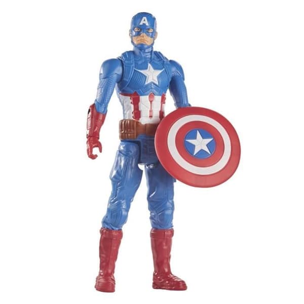 Captain America figur 30 cm, Avengers Titan Hero Series leksak för barn från 4 år och uppåt, Marvel