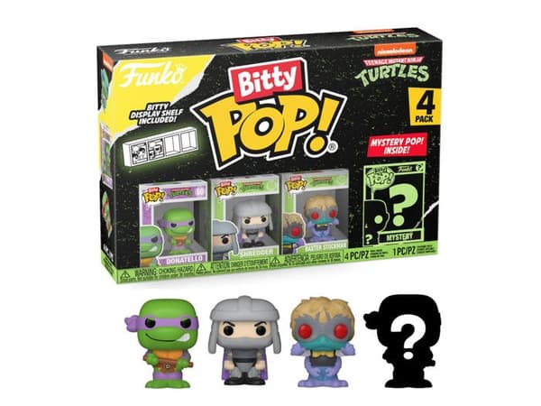 Figurer - Bitty Pop! - Sköldpaddorna Ninja - Pack med 4 - Donatello, Shredder, Baxter Stockman - Mysterifigurine