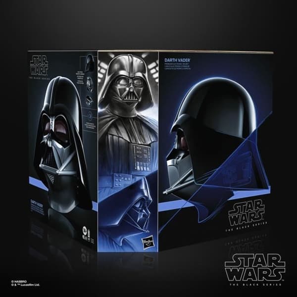 Premium elektroniskt Darth Vader-huvudskydd, ljudeffekter, cosplay-artikel, från 14 år, Star Wars The Black Series