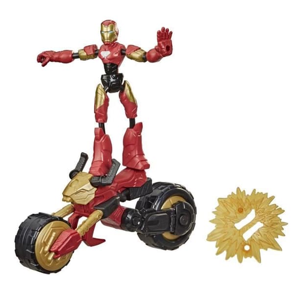 Iron Man Bend and Flex ledad figur med flexibel motorcykel - AVENGERS
