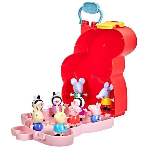 Figuriner - PEPPA PIG - Peppa's Adventures Peppa-fodral - 9 figurer med Zebrasystrarna
