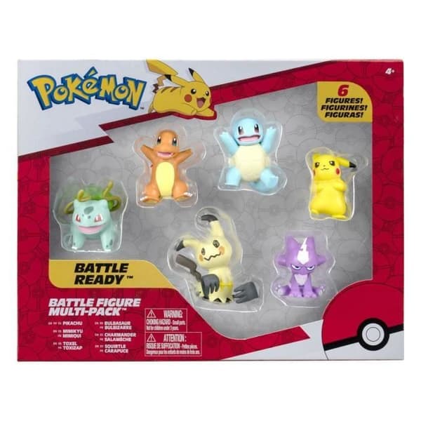 Pokémon – Battle Figurine – Pack Pikachu, Squirtle, Charmander, Bulbasaur, Mimiqui, Toxizap