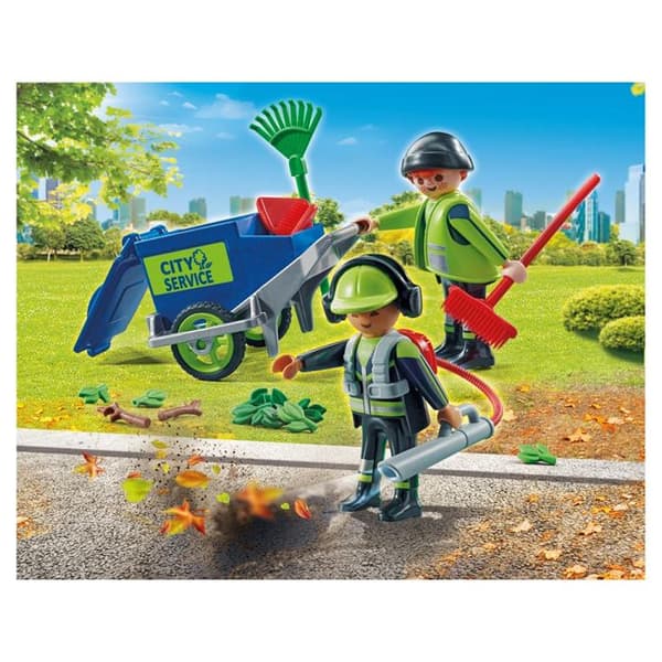 PLAYMOBIL Vägunderhållsagenter med utrustning - City Action - Innehåller två karaktärer och tillbehör