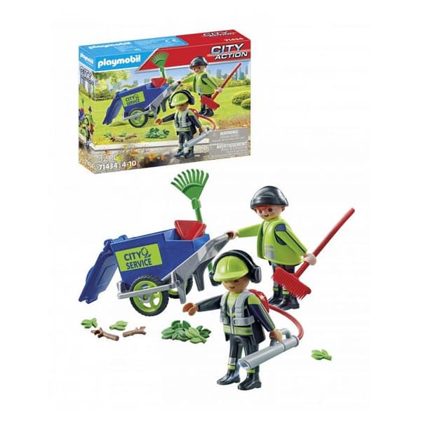 PLAYMOBIL Vägunderhållsagenter med utrustning - City Action - Innehåller två karaktärer och tillbehör