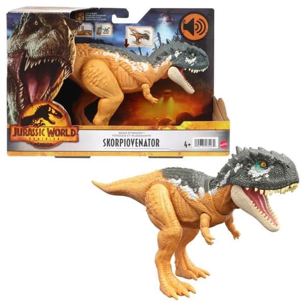 Jurassic World Skorpiovenator Sound dinosauriefigur från MATTEL för barn från 4 år och uppåt