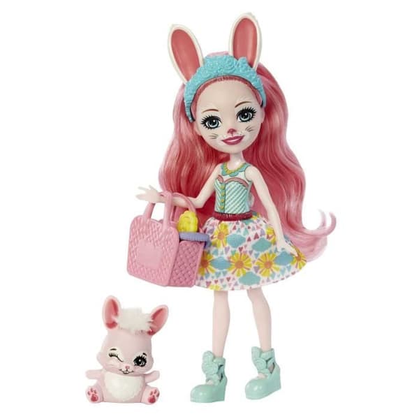 Enchantimals Baby's Best Friends docka med 4 djur och tillbehör - HLK85