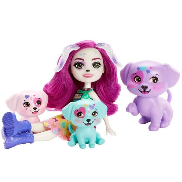 Enchantimals - Dessa Dalmatian Family - Mini-Universum - 15 cm docka och 3 djur