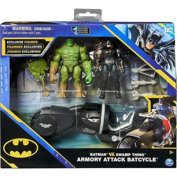 Batman vs Swamp Monster DC Swamp Sakset + motorcykel och tillbehör