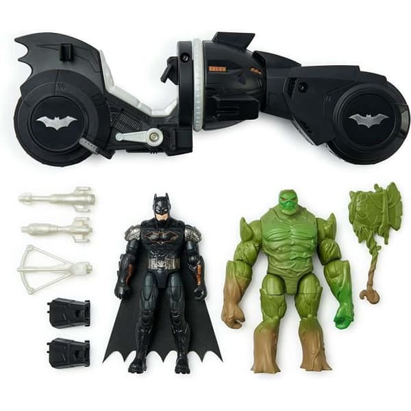 Batman vs Swamp Monster DC Swamp Sakset + motorcykel och tillbehör