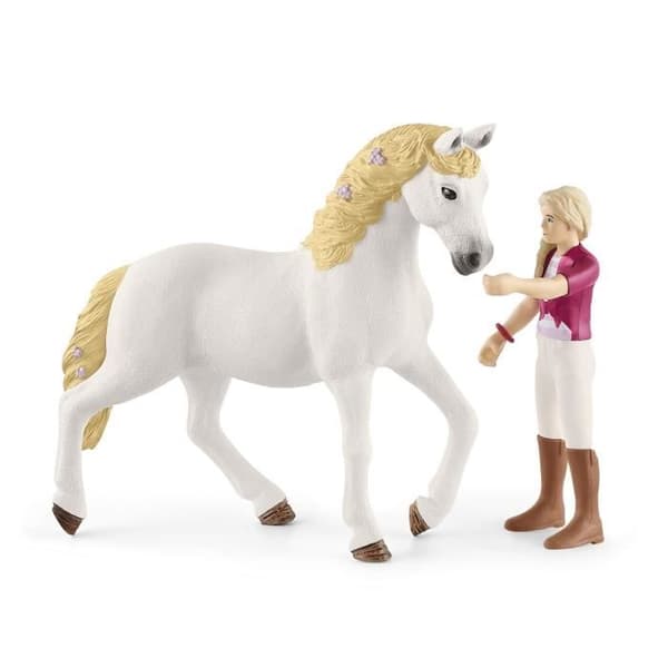 Horsewoman Sofia and Blossom statyett, schleich box med 10 element ingår inklusive 1 andalusisk schleich häst och dess ryttare,