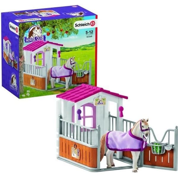 Schleich Figurine - Box Lusitanian Mare - Barn - Rosa - Miniatyrkaraktärer