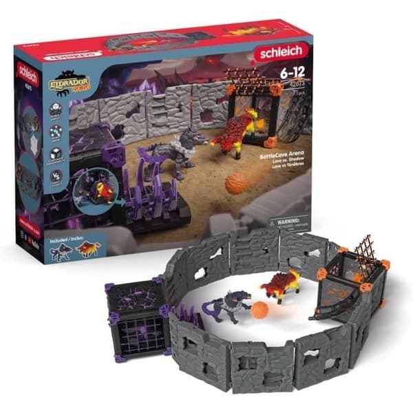 BattleCave Arena: Lava vs Darkness, stridsarena för Eldrador-figurer, SCHLEICH 42673 Eldrador Creatures, från 7 år och uppåt