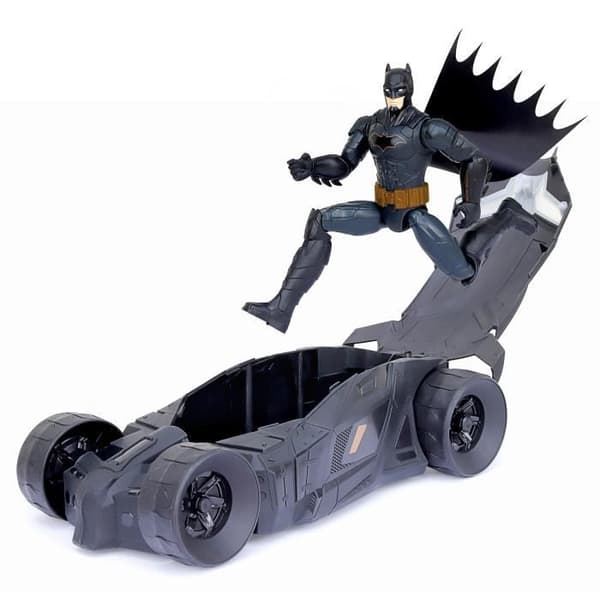 30 cm Batman statyett med sin Batmobile - BATMAN - Pack Batman + Batmobile - Mixed - Svart