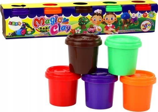LeanToys Lekedeig i kopp, 5 stk, fargerike former