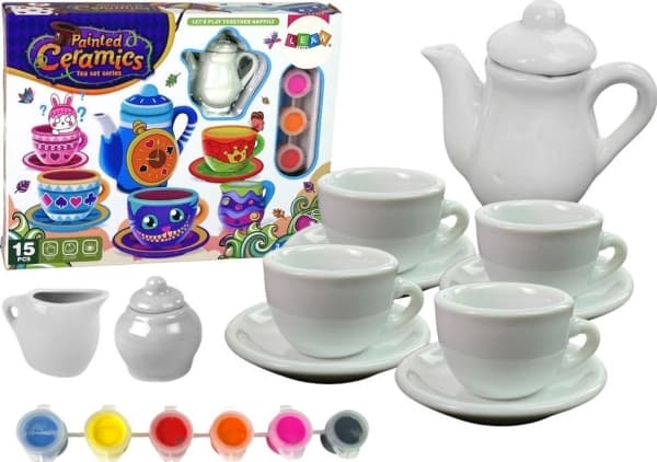 Creative DIY Tea Set Paints Porselen LEAN Leker