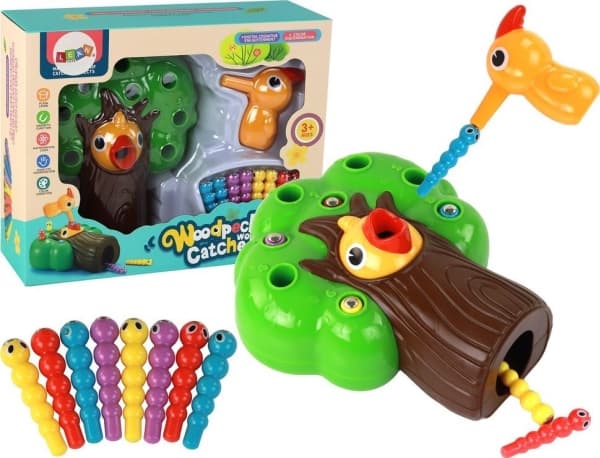 LeanToys Magneettinen käsityöpeli Catch the Worm Feed the Bird LEAN Lelut