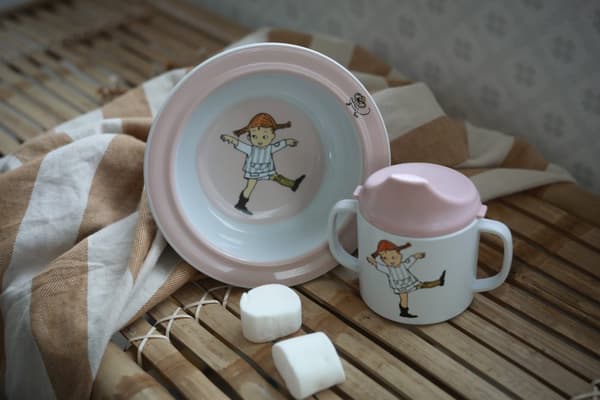 Pippi Cirkus, Sugkoppstallrik, Rosa - Rätt Start