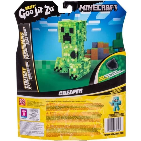 Utvidbar figur - GOO JIT ZU - Minecraft Creeper - 11 cm - Elastisk tekstur - Utvidbar 3x