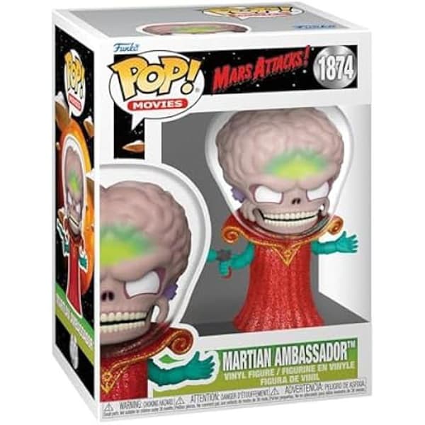 Figur - Funko Pop! - Mars Attacks - Alien Ledare - 9,5 cm - Högkvalitativt Vinyl