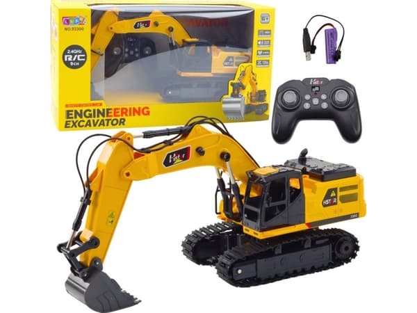 LeanToys Kauko-ohjattava Caterpillar kaivinkone RC Sounds 9CH 2.4G