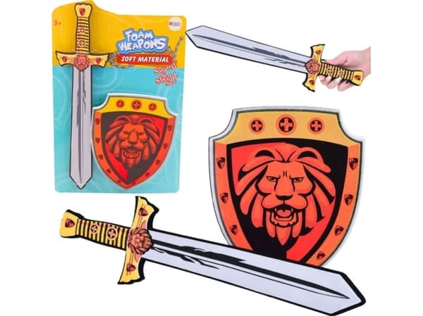 Riddersett Skjold Sverd Skum Løveemblem 2stk EDUKAMP