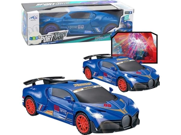 LeanToys Sports Car Hindersensor Led Ball 360 Rotasjonslys Lyd Blå