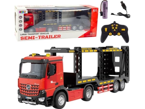 LeanToys Stor Lora Fjärrstyrd lastbil RC 2.4G 6CH Röd
