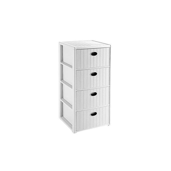 STEFANPLAST ELEGANS KASSA MED 4 LÅDOR 40X40X80 CM VIT HEMMA INREDNING
