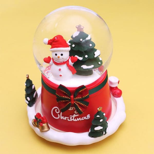 TD® Christmas Crystal Ball Musikdosa 14*17CM 360 graders rotation Automatisk snödrivning