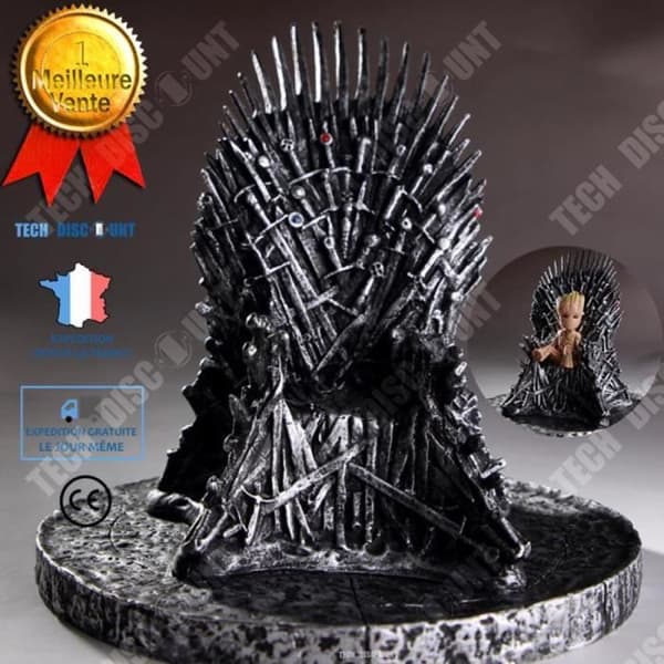 figurine tron av järn realistisk dekoration hem miniaturfigur replika leksak samling stol svärd kontor