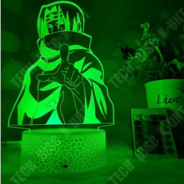 TD® 3D Night Light, 3D Led Night Light Naruto Uchiha Itachi Action Figur 7 Färger Touch Optical Illusion EP1408 Lampa