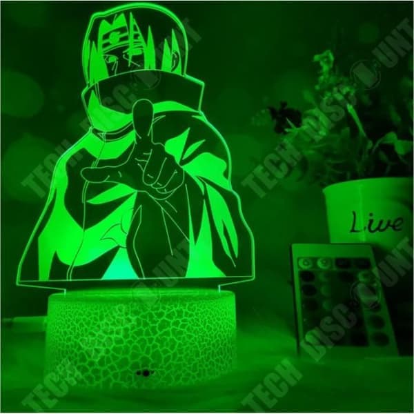 TD® 3D Night Light, 3D Led Night Light Naruto Uchiha Itachi Action Figur 7 Färger Touch Optical Illusion EP1408 Lampa