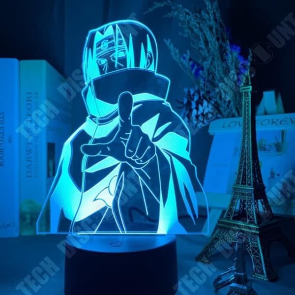 TD® 3D Night Light, 3D Led Night Light Naruto Uchiha Itachi Action Figur 7 Färger Touch Optical Illusion EP1408 Lampa