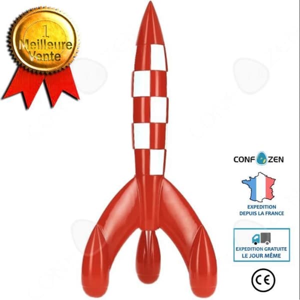 CONFO® Toy raket modell harts figur modell färgglad leksak modell figur leksak röd raket modell plast figur