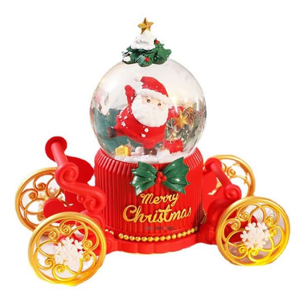 TD® jultomte prydnad 17*9*17,5 cm Automatisk snöflinga kristallkula musikdosa