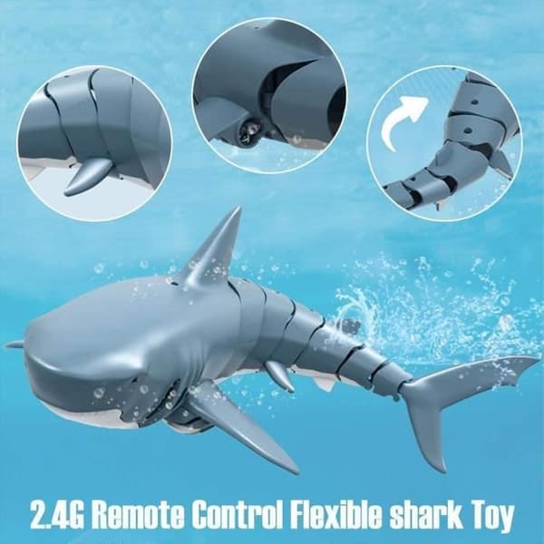 Fjärrkontroll Shark Boat Toy, 2.4GHz Simulering Elektrisk fjärrkontroll Shark Boat Toy, Barnpool present