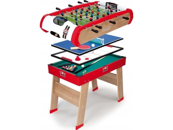 Smoby 640002, Monterbara, Air hockey, Billiard, Bordsfotboll, Bordtennis, Barn, Alla, 8 År, 15 År