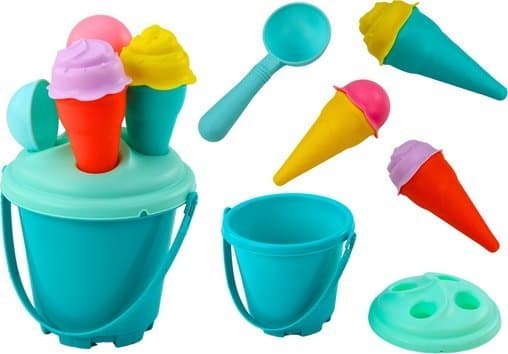 LeanToys Sand Glasshink Spade Blå 6 ele.