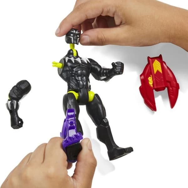 MixMashers Black Panther, figurin 12 cm som kan anpassas, mixas och kombineras med tillbehör, Marvel, från 4 år.