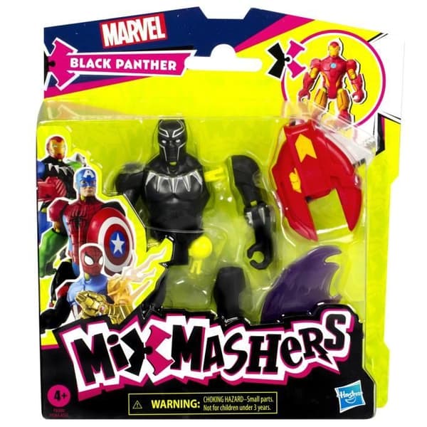 MixMashers Black Panther, figurin 12 cm som kan anpassas, mixas och kombineras med tillbehör, Marvel, från 4 år.