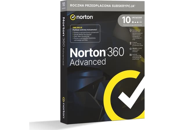 Norton 360 Advanced GENERIC MM up to 10 devices for 12 months (21466473)