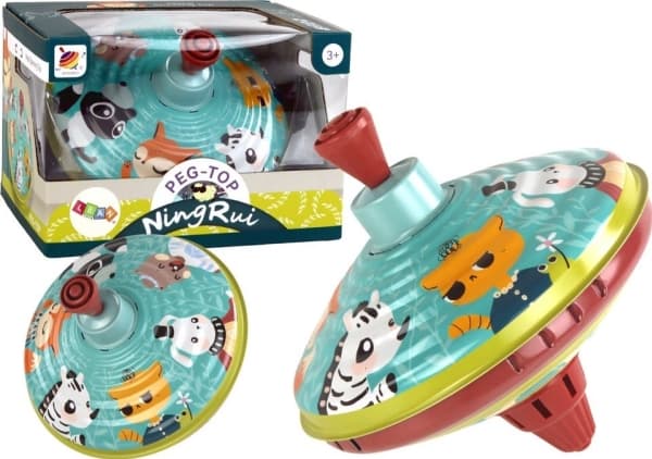 LeanToys metall snurrande hjul djurleksak traditionell