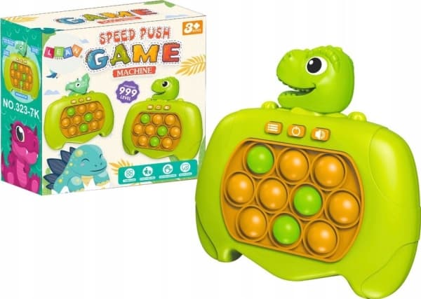 LeanToys Pop-It Konsol 999 Nivåer Dinosaurie Grön B arkadspel